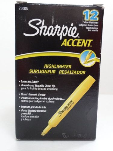 12 Pack Sharpie Accent Yellow Highlighters Marker Pens Large Ink Supply Supplies
