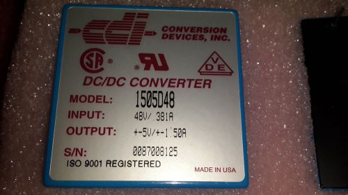 1x CDI  1505D48 , DC/DC Converter  In: 48V 0.381A, Out: + / -5VDC 1.5AMP 15WATT