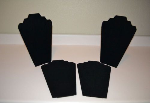 4 Necklace Easel Pads Black Velvet Jewelry Case Display 12&#034;
