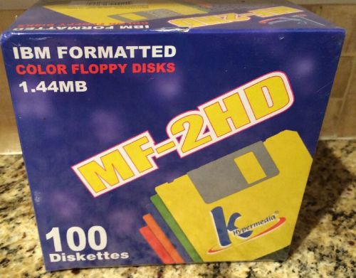 3.5 Inch Disks Diskettes 1.44 Mb IBM Formatted Factory Sealed MF-2HD Multi Color