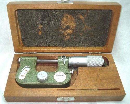 Mitutoyo 0-1&#034; Imdicating Micrometer w/ Fitted Case Model 510-202