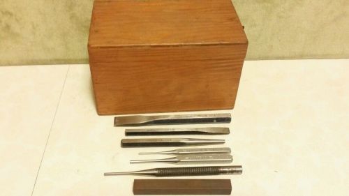 6 Vintage Punch &amp; Chisels Penncraft Craftsman &amp; Sharpening Stone