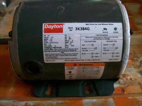 DAYTON 3K384G MOTOR 1/3 HP 1725 RPM 115 VOLT