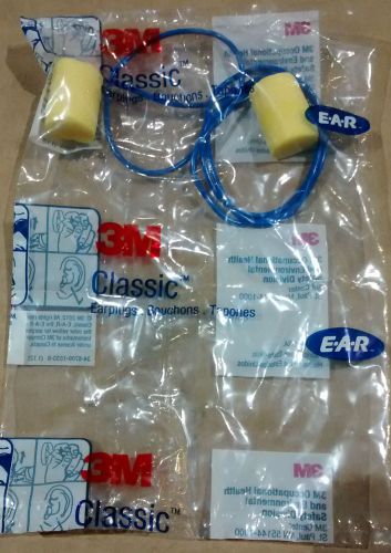 3M E.A.R. Earplugs Classic with String - Reusable-5 Sealed Packages of Earplugs