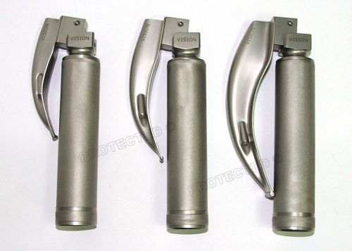 Reusable macintosh laryngoscope set handle&amp;blade #3,2,1 medical cpr first aid for sale