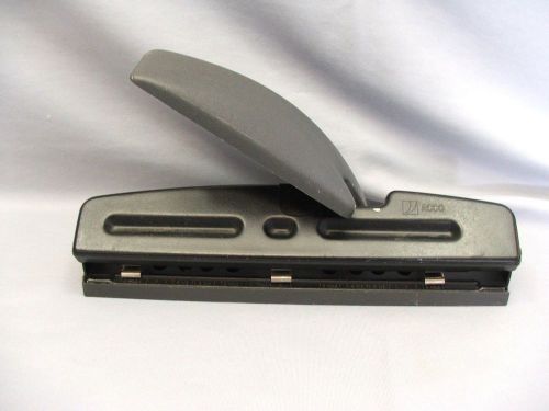 ACCO 74030 Levered Adjustable 3 Hole Paper Punch Black