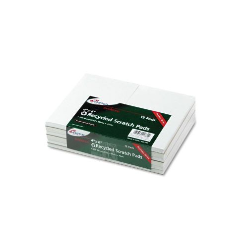 Ampad Scratch Pad Note Book Unruled  4 x 6 White 100 Sheet Dozen TOP20210
