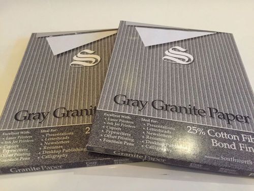 Southworth - Gray Granite Paper;  24 lbs., 8.5 x 11, 25% Cotton, 160 sheets