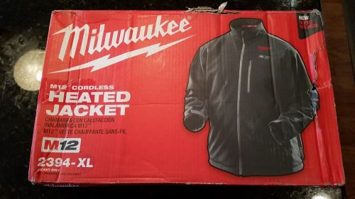 Milwaukee 2394-xl m12 cordless black heated jacket (xl) extra large for sale