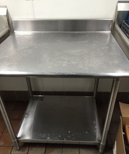 30&#034; x 36&#034; Stainless Steel Commercial Work Table with Backsplash and Undershelf
