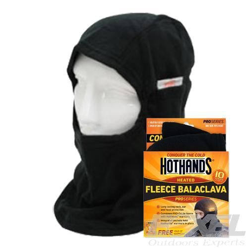 HeatMax #BALACLAVA-BLK HotHands, Fleece BALACLAVA + 2 Warmers_Black