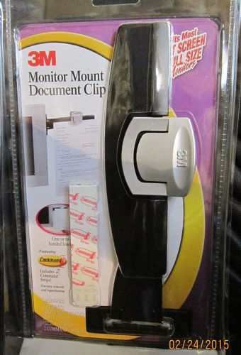 3M Computer Monitor Mount Document Clip DH240MB Hold 5-30 Sheets Paper NIP