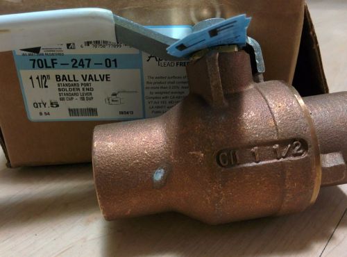 Apollo 70lf-247-01 bronze ball valve 1 1/2&#034; non-thd, max.press. 600 psi *new* for sale