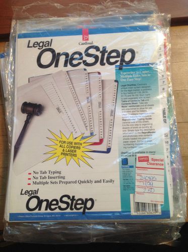 Cardinal Legal OneStep Index System, 25 # ed Tabs Table Contents Printer Copier