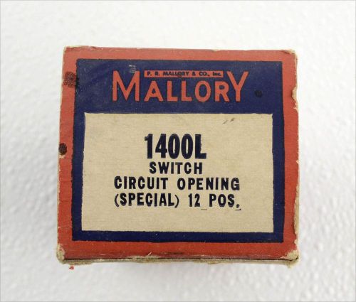 Mallory 1400L Rotary Switch Circuit Opening (Special) 12 Position
