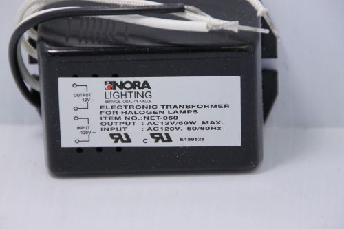 NORA lighting Electronic Transformer, NET-60,120VAC-12V/60W Max, New in Box