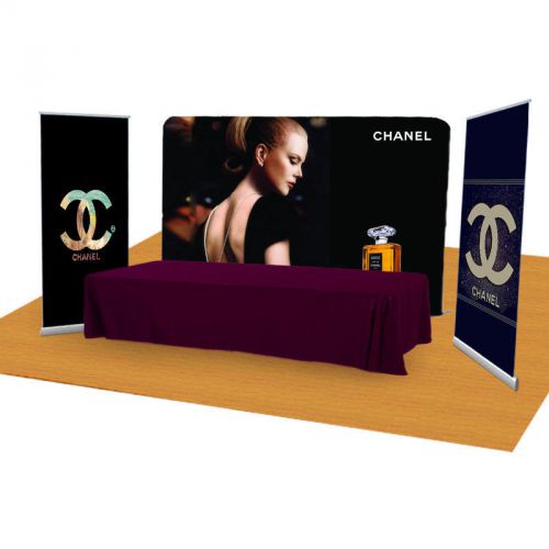 10ft Straight Fabric Exhibition Display System (Graphics &amp; Frame Included)