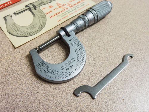 Starrett 221 Hi Precision 0-1&#034; micrometer micrometer machinist toolmaker tool