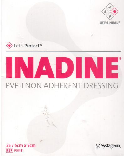 Inadine pvp-i non adherent dressing - box of 25 – 5x5cm – ref p01481 for sale