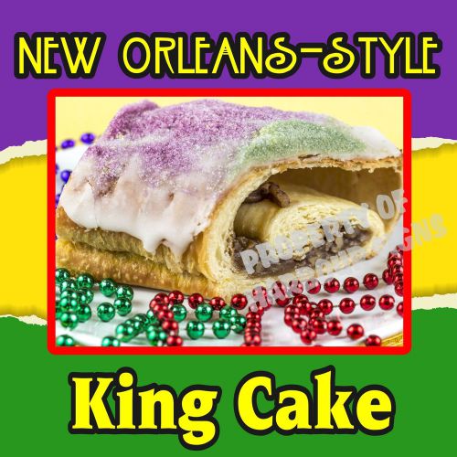New Orleans Style King Cake Decal 14&#034; Food Truck Concession Restaurant Menu