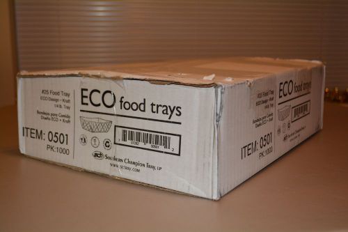 NEW IN BOX Southern Champion Tray 0501 ECO Kraft 1/4 lb Food Trays - 1000 Count