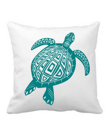 Trible Sea Turtle Throw Pillow