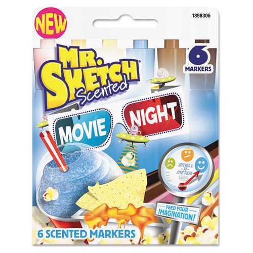Mr. Sketch Scented Watercolor Marker, Chisel Tip, 5 Movie Night - SAN1898305