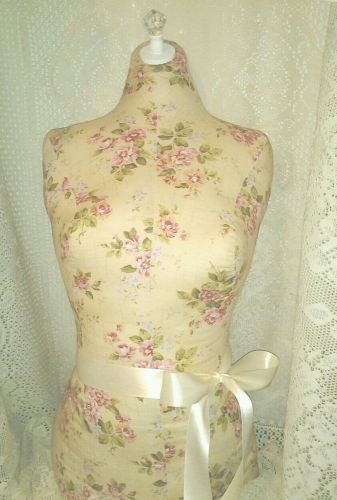 Decorative dress form Cottage Rose countertop mannequin jewelry making display