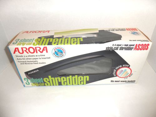 Aurora 3 Sheet Strip-Cut Paper Shredder. Shreds 3-4 sheets at a time. NEW IN BOX