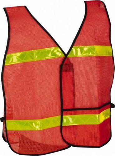 High visibility vest one size fits all orange mesh yellow stripes traffic safety for sale
