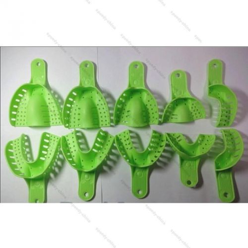 New 10PCS Green Autoclavable Dental Impression Trays Denture Instruments