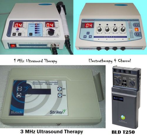 LOT 4X PHYSIOTHERAPY PRODUCT THERAPEUTIC PROFESSIONAL ULTRASOUND ELECTROTHERAPY