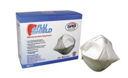 FLU Mask/ N95 Particulate Respirator- Flat Indiv pac (20/Box) SAS Safety 8617
