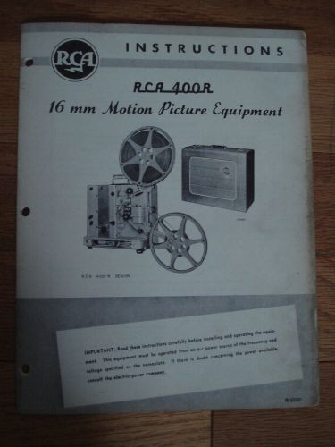 RCA 400R  415 16mm Motion picture projector service manual and addenda