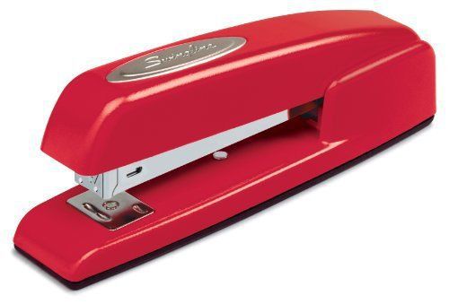 New heavy duty metal desk stapler capacity 20 full sheets office desktop red for sale