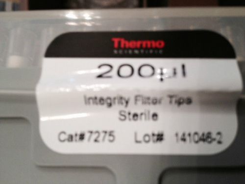 THERMO SCIENTIFIC 7275, 200ul INTEGRITY FILTER TIPS, Sterile, 1 RACK OF 96 TIPS