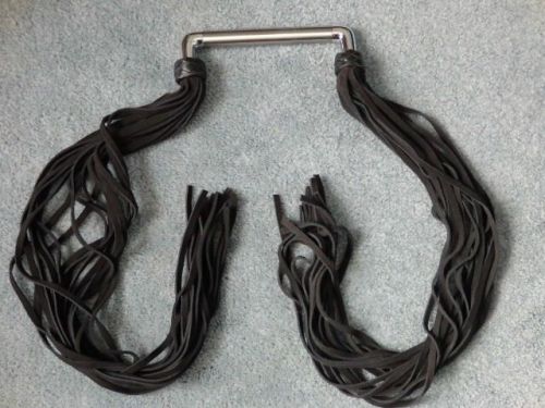 DOUBLE SIDED Leather Flogger Whip METAL HANDLE - Horse Training Tool