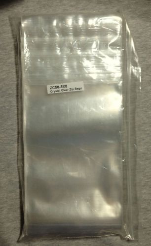 Clear Bags 5 x 8 Zip Seal Close Pack of 100