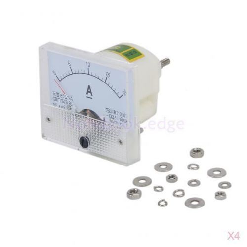 4x DC 20A Analog Ampere AMP Panel Meter Current w/ Screws
