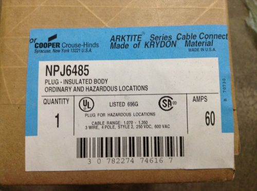 Crouse-Hinds ARKTITE NPJ6485 INSULATED PLUG / Cable Connector - KRYDON