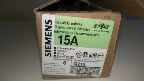 *BRAND NEW* Six (6) Siemens Q215 15-Amp 2 Pole 240-Volt Circuit Breaker