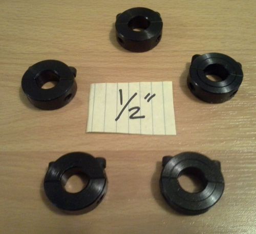 (Qty 5)  1/2&#034; Shaft Collar Double Split Black Oxide (Brand New)