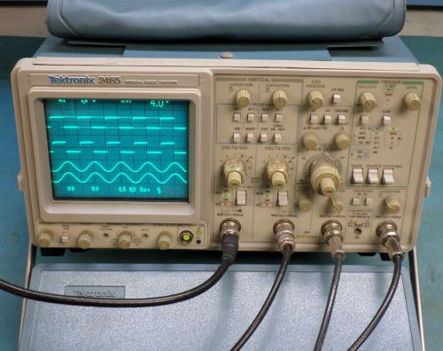 Tektronix 2465 Analog Oscilloscope 300 MHz 4 Channel with Pouch and Cover