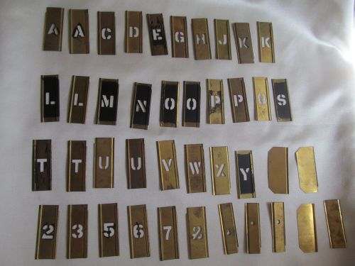 Vintage  military  brass  number and letters  stencil set   1/2&#039;&#039; for sale