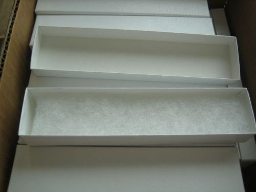 86 WHITE SWIRL COTTON FILLED GIFT BOXES JEWELRY BOXES NEW 5 1/2&#034; x 1 1/2&#034; x 7/8&#034;