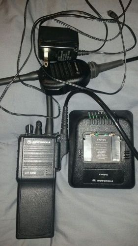 Motorola Ht1000 VHF Two Way Radio with public safety mic and 2 antennas