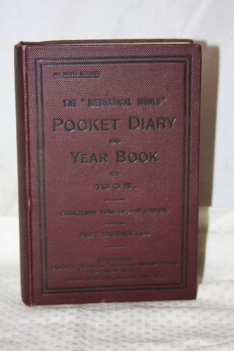 Antique 1905 The Mechanical World Pocket Diary Year Book Engineering Rules Data