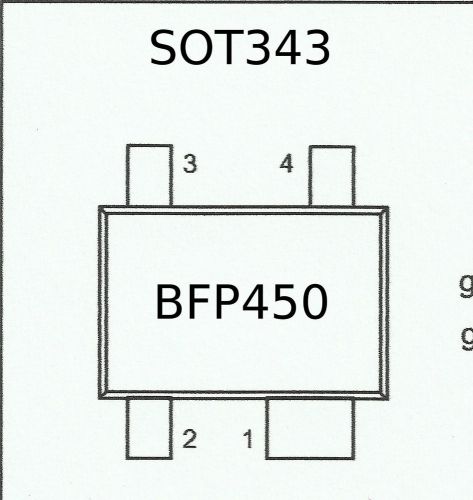 25x BFP450 NPN SILICON RF TRANSISTOR SMD SOT343 INFINEON (A-3640)