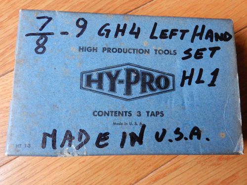 HY-PRO - 7/8&#034;-9 NC - TAP SET - LEFT HAND - HL1 - HSS - GH4 (SET OF 3 TAPS)