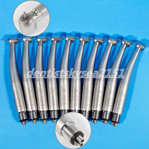 10pcs E-generator LED Fiber Optic Handpieces Dental High Speed Air Turbine 4Hole